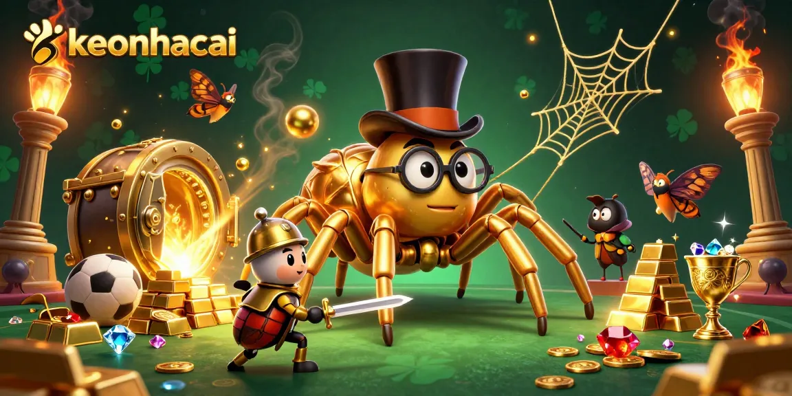 Engage in keonhacai sports betting with vibrant scenes of golden treasures and dynamic characters.