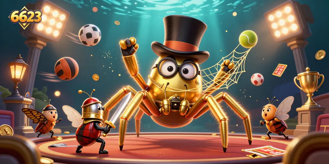 Experience exciting betting opportunities with 6623 in this vibrant casino-themed illustration.