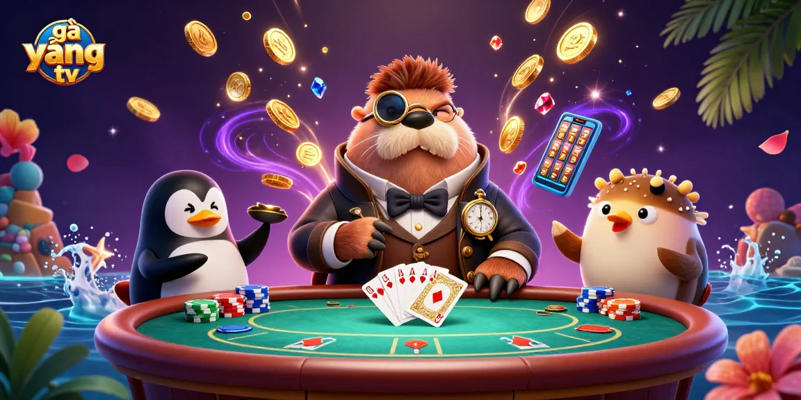 Experience thrilling poker action with gà vàng tv in a vibrant underwater scene filled with dynamic casino elements.